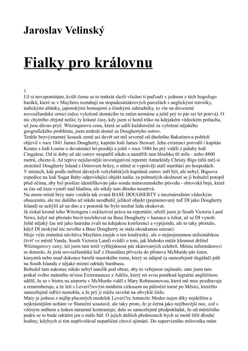 Fialky pro královnu