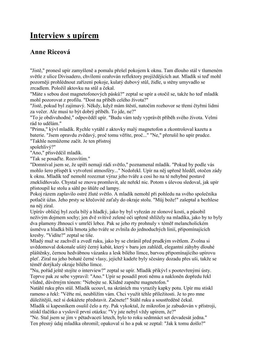 Interview s upírem