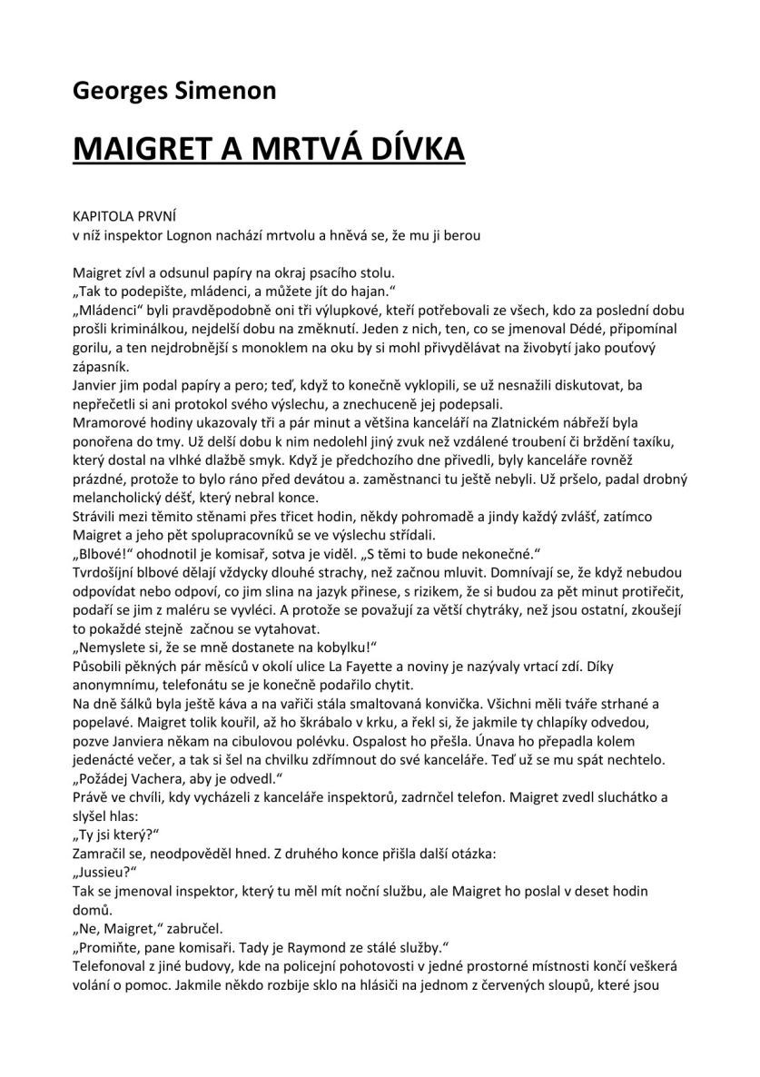 Maigret a mrtvá dívka