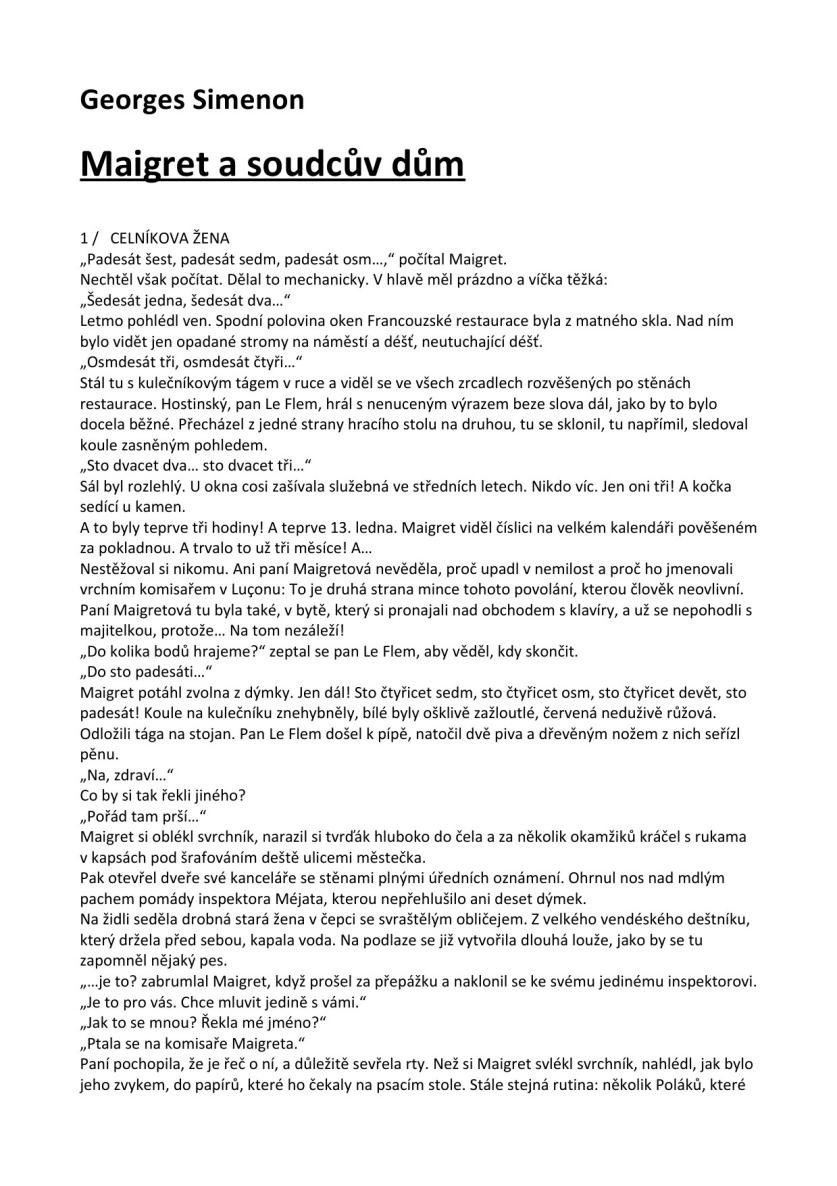 Maigret a soudcův dům