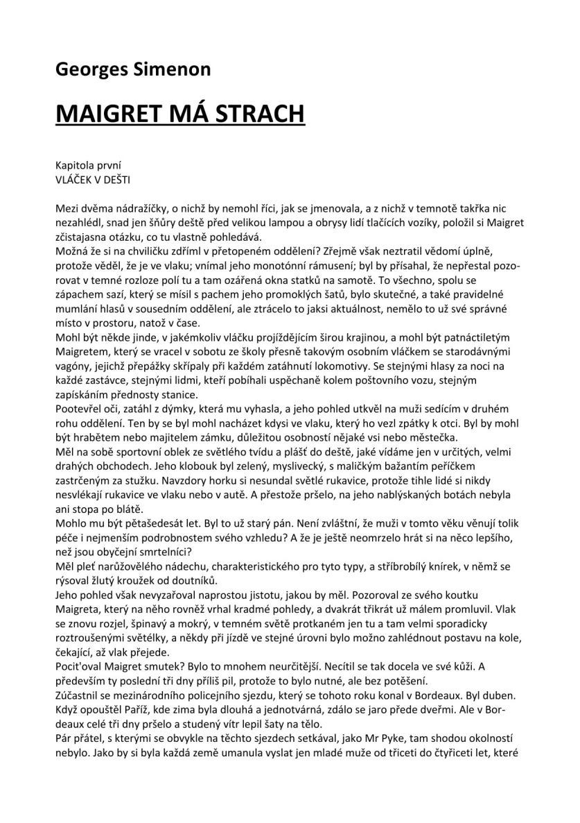Maigret má strach