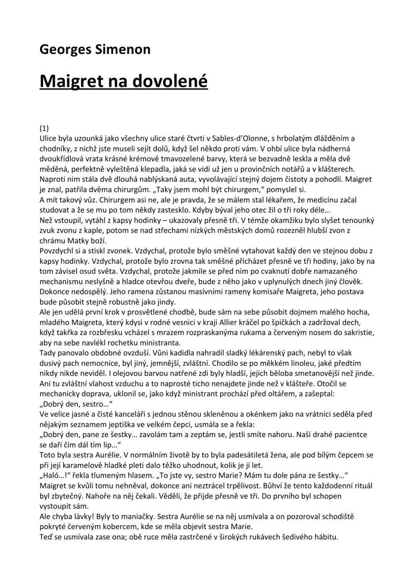 Maigret na dovolené