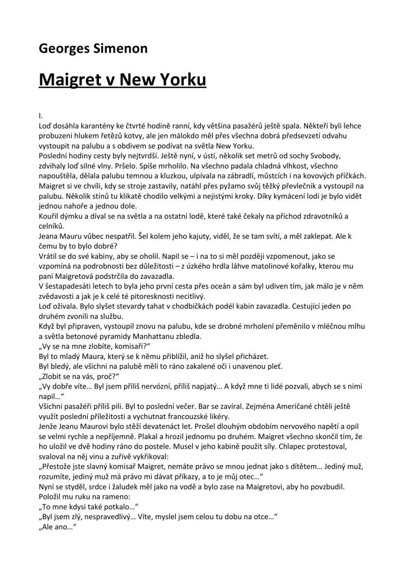 Maigret v New Yorku