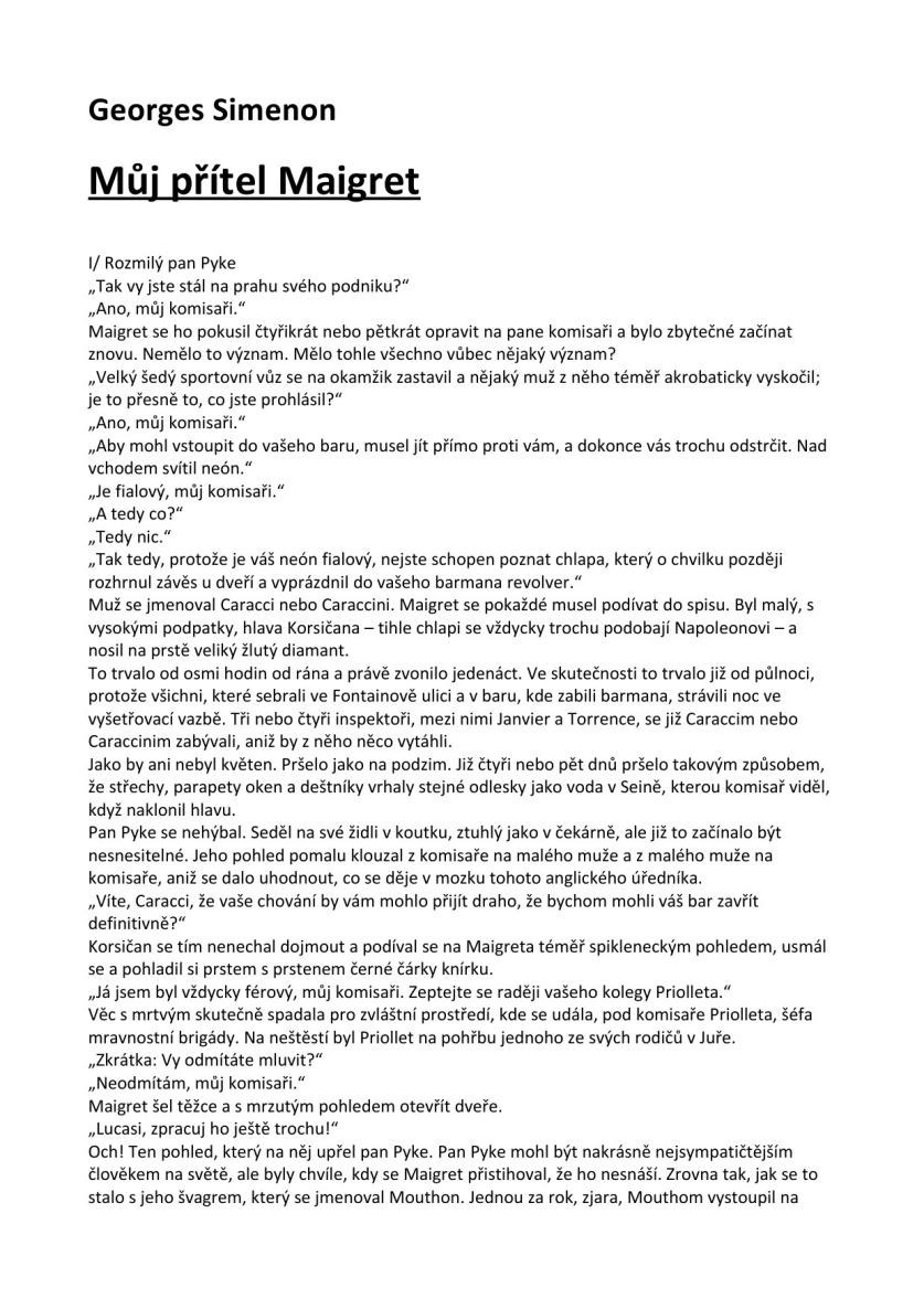 Můj přítel Maigret