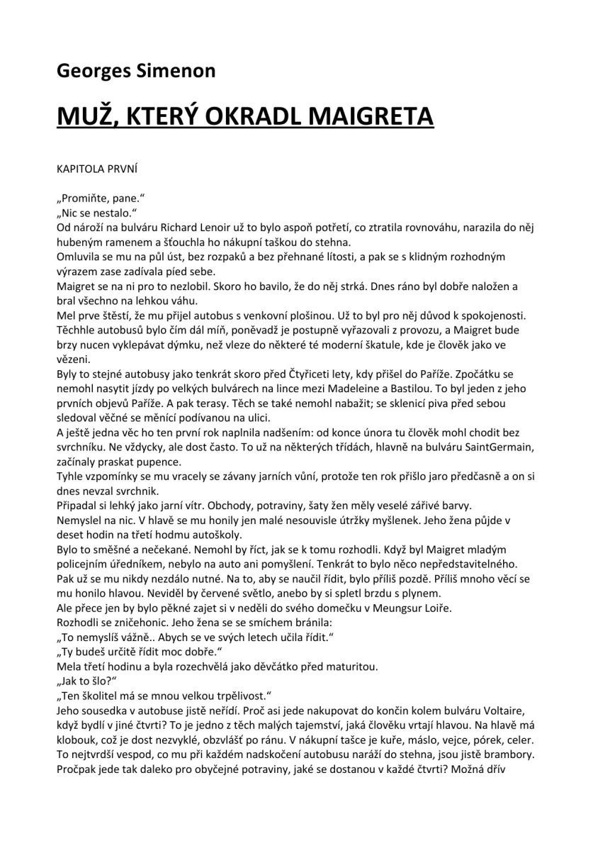 Muž,který okradl Maigreta