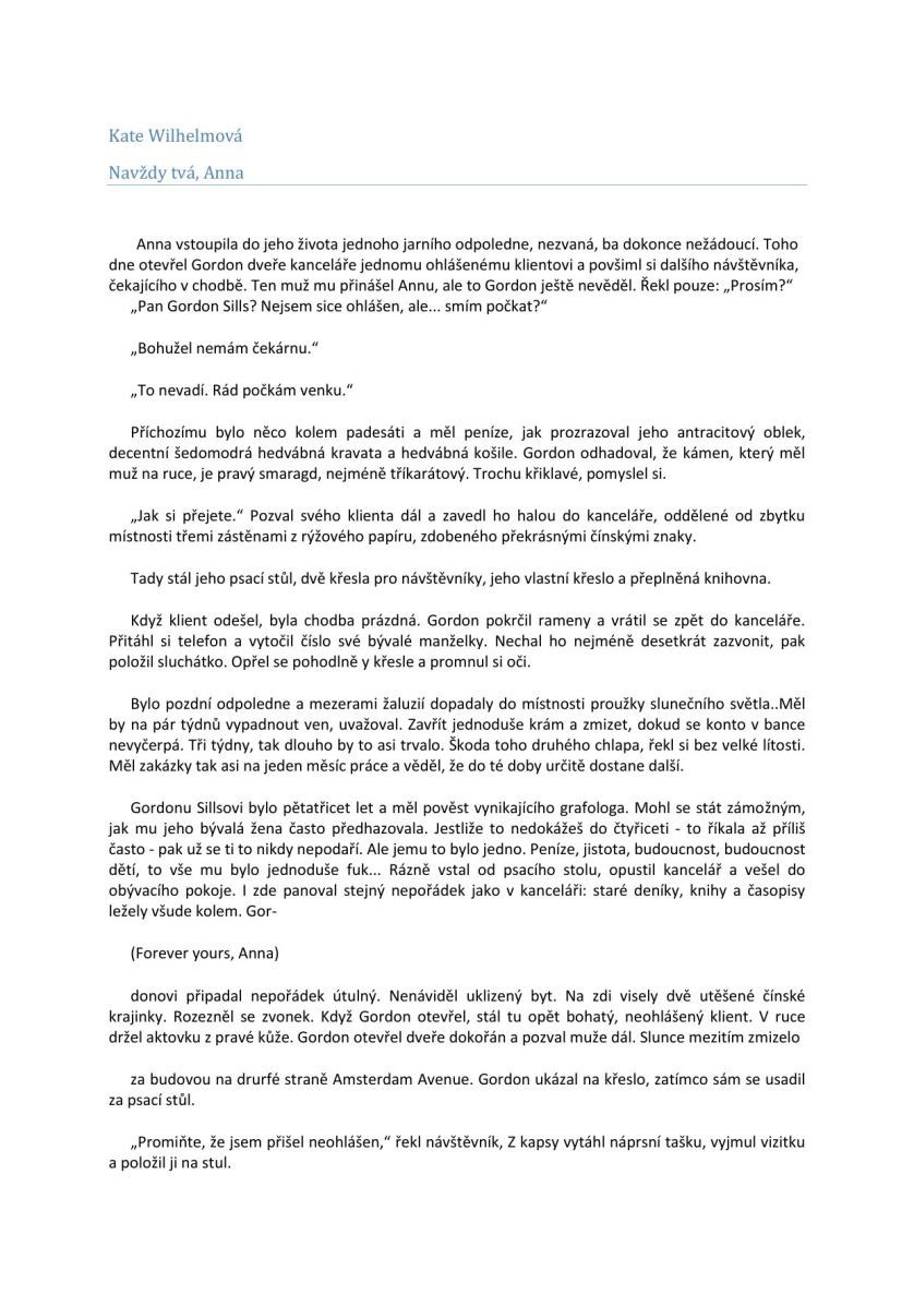 Navždy tvá,Anna