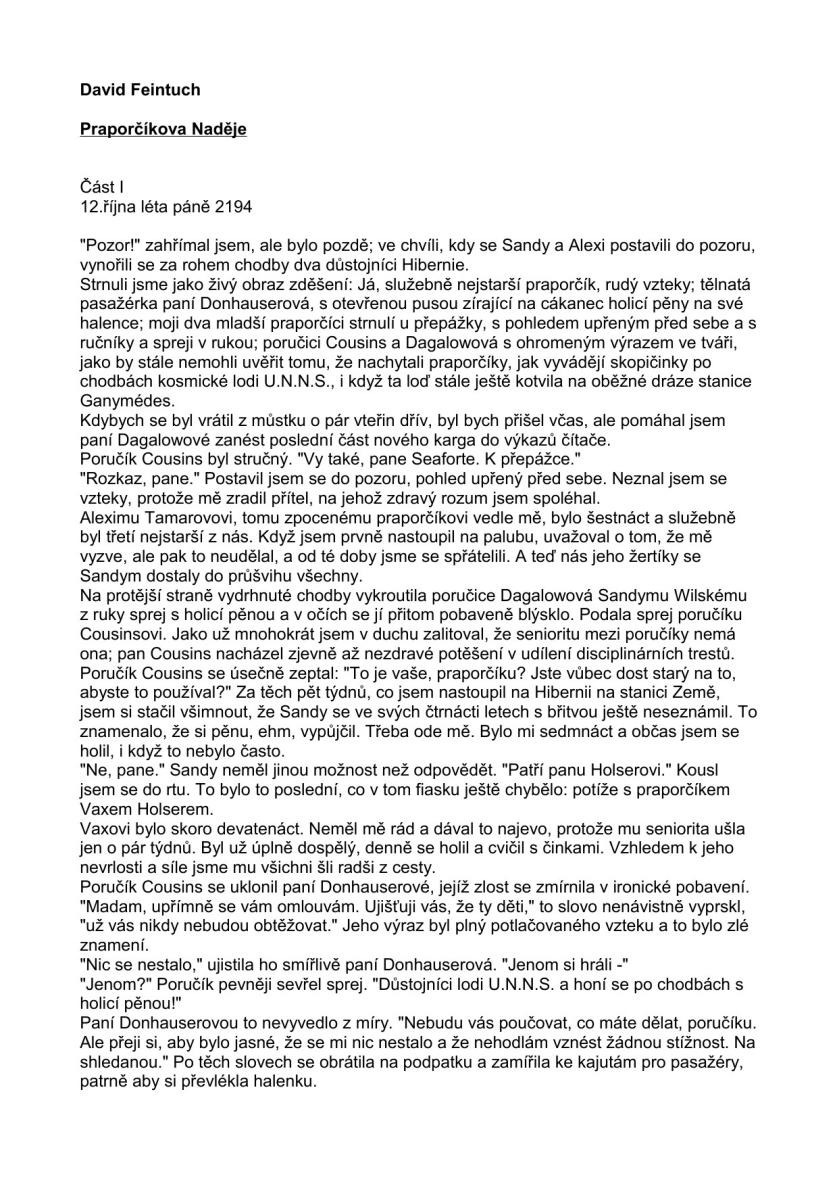 Praporčíkova naděje